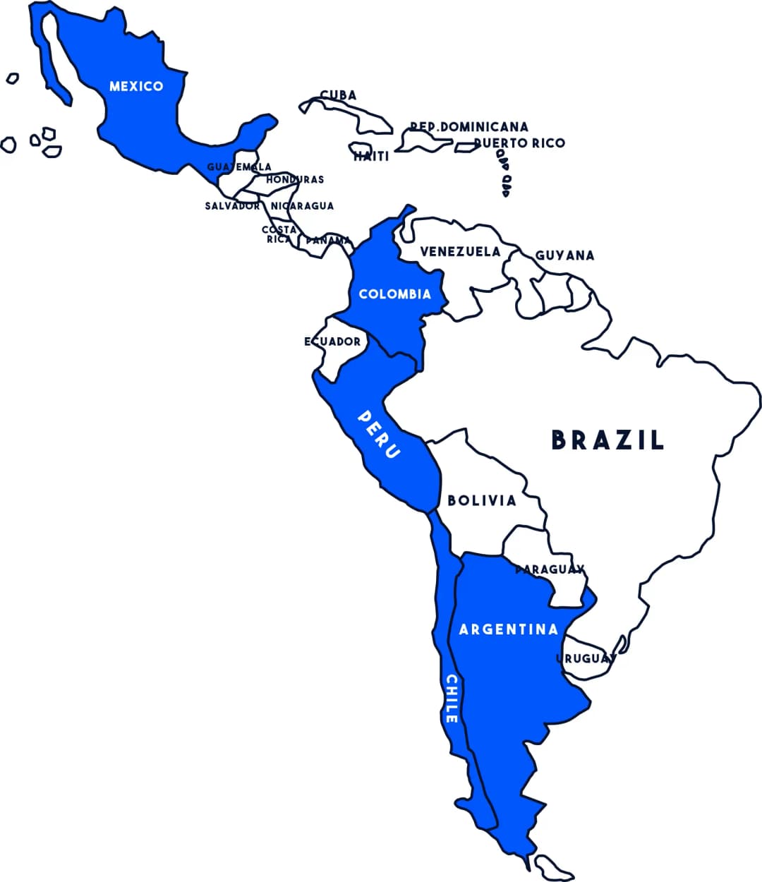 Latin America map