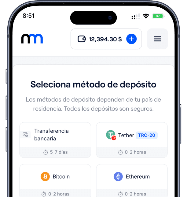 Depósitos y retiros rápidos