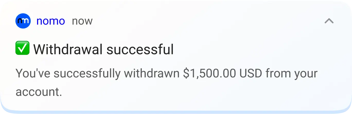 successful withdrawal