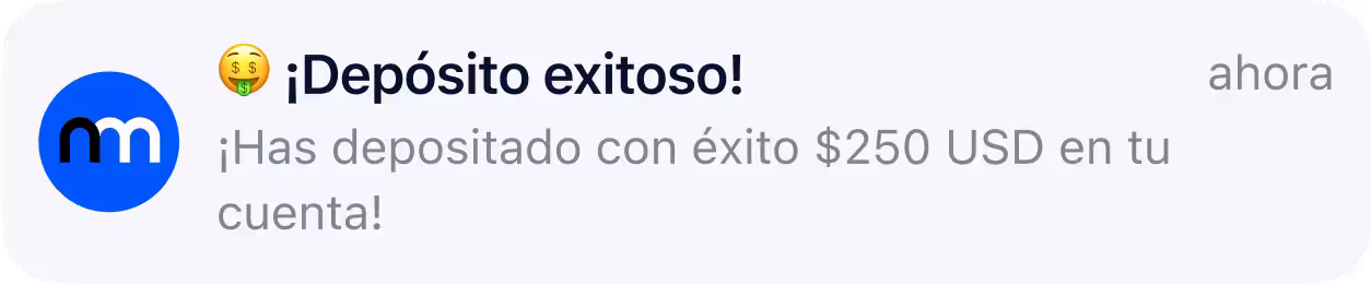 notification deposit