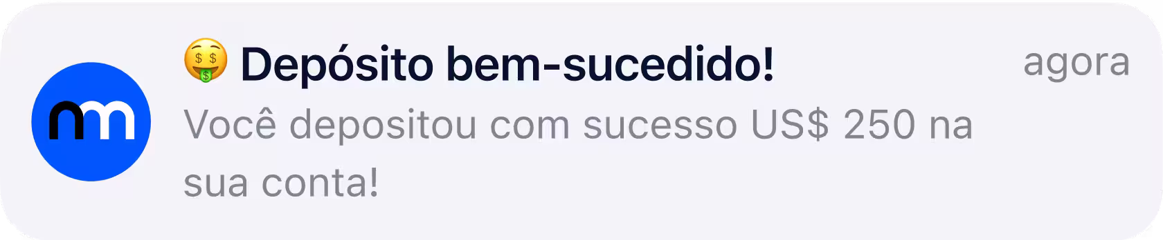 notification deposit