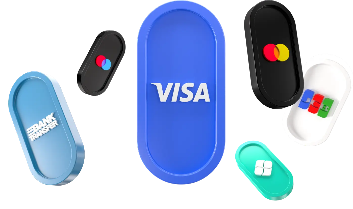 deposit with visa,mastercard,etc